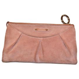 Pochette Sergio Rossi en daim marron Marron