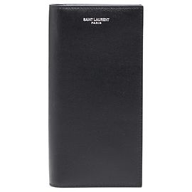 Saint Laurent Black Leather Continental Wallet Black