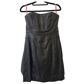 Robe mini en cuir noir Dsquared2 Noir