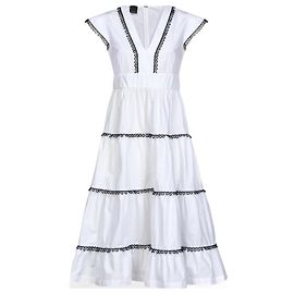 Pinko O vestido é abaixo do joelho. Branco