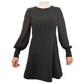 Babylone Black Crepe Mini Dress Black