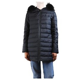 Etro Black paisley puffer jacket - size UK 6 Black