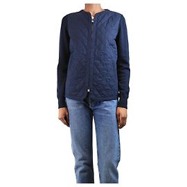 Loro Piana Cardigan zippé matelassé bleu marine - taille UK 8 Bleu