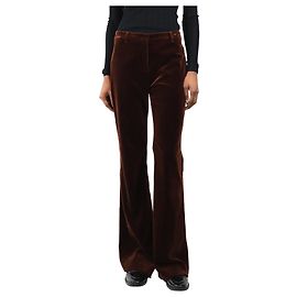 Etro Braune Samt-weit geschnittene Hose - Größe UK 8 Braun