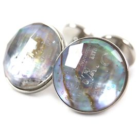 Louis Vuitton MP1318 Logo-Engraved Metal Cufflinks Silvery