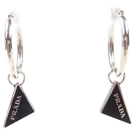Orecchini a perno Prada 2JO750 Nero Argento