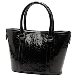 Dior-Dior Black Diorissimo Trotter Patent Tote-Black