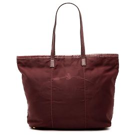 Prada Red Tessuto Canapa Logo Tote Red Dark red