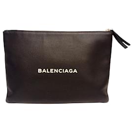 Balenciaga-Bolsa de mão masculina em couro preto Balenciaga-Preto