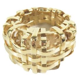 Burberry Check Open Cage Ring Golden