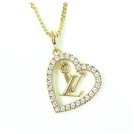 Colar de ouro My LV Heart com strass Louis Vuitton Dourado