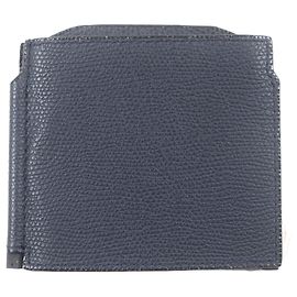 Valextra Double Money Clip Leather Wallet/Billfold Navy blue