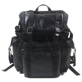 Tod's Medium Fabric and Leather Backpack Black