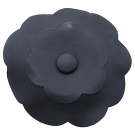 Chanel Camellia Leather Corsage Brooch Black