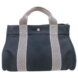 Hermès Borsa tote Hermes Cannes PM Nero Bianco
