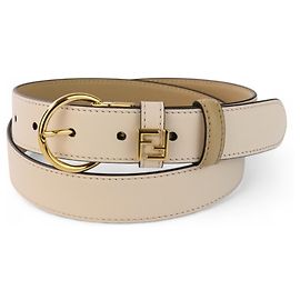 Fendi Reversible Leather FF Belt White