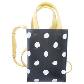 Marni Dot Museo Mini Shoulder Bag Tote Black White Yellow