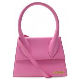 Jacquemus-JACQUEMUS LE GRAND CHIQUITO GM PINK LEATHER SHOULDER BAG-Pink