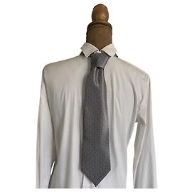 ✨ LANVIN Paris silk tie – Gray & yellow geometric patterns ✨ Grey Yellow