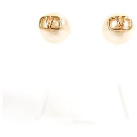 Boucles d'oreilles en perles V Logo Signature de Valentino Garavani Doré