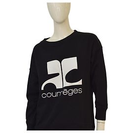Courreges Sudadera Negra con Logo Courrèges Talla 1 – Corte Oversized – Gráfico Icónico AC Negro