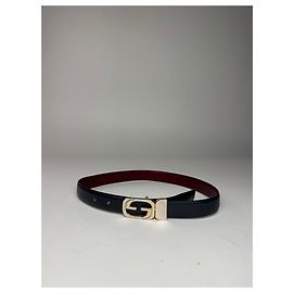 Cinto de couro vintage Gucci preto e roxo Preto