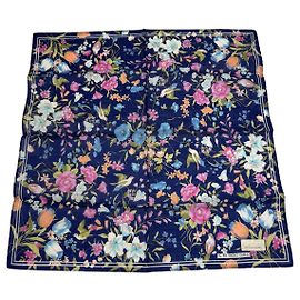 Sciarpa Floreale Vintage Gucci Blu Blu navy