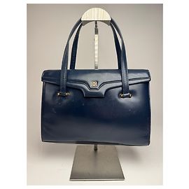 Vintage Givenchy Leather Handbag Navy Navy blue