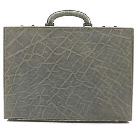 Valextra Vintage Graues Elefantenleder Aktentasche Braun