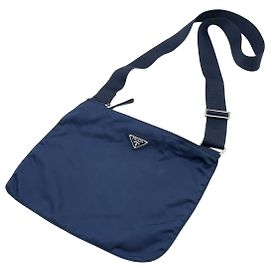 Bolsa transversal de nylon azul marinho com logo Prada Azul marinho
