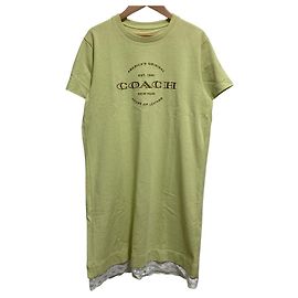 Robe avec broderie du logo Coach Jaune