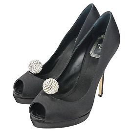 Pompes en satin Christian Dior Noir