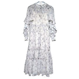 Autre Marque Nuance Blumenmuster Kleid Apuweiser-riche Beige