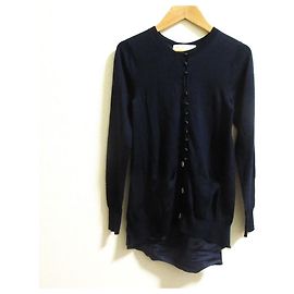sacai luck Wool Back Cupra Knit Cardigan Blue Navy blue