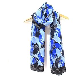 Marni Bruno Bozzetto große Muster-Schal Schwarz Blau Hellblau