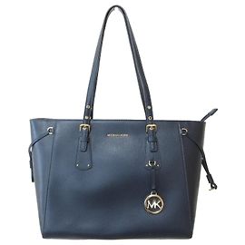 Bolsa Tote de Couro Michael Kors Azul Azul marinho