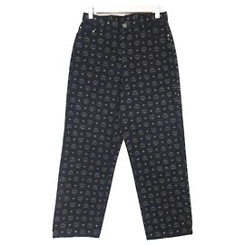MCM OTC Logo Print Tapered Pants Black