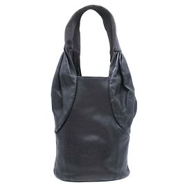 Autre Marque Yohji Yamamoto Damen Eimer Tasche aus Rindsleder Schwarz