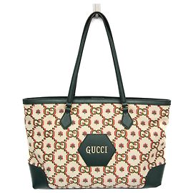 Gucci 100th Anniversary Women's Tote Bag Beige Green