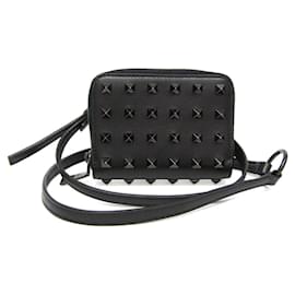Porte-monnaie en cuir Lockstuds Valentino Garavani Noir