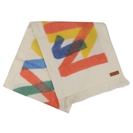 Cache-col en cachemire Ikat Zigzag d'Hermès Multicolore Écru