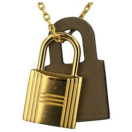 Colar Pendente O'Kelly da Hermès Dourado Taupe