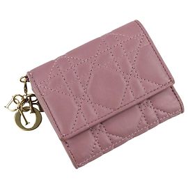 Carteira tri-fold Lady Cannage Lotus da Christian Dior Roxo