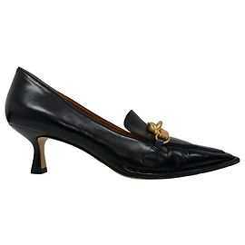 Pompes Jessa à chaîne en cuir noir de Tory Burch Noir