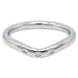 Kursiver Ehering aus Platin mit Diamanten von Tiffany & Co. Elsa Peretti. Silber