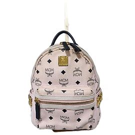 MCM Visetos Side Stud X-Mini Stark Rucksack Hellrosa Schwarz Pink