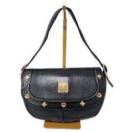 Borsa a tracolla in pelle MCM Saddle nera Nero