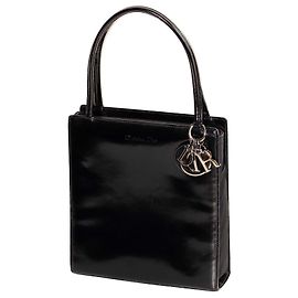 Christian Dior Lady Dior Sac à main en cuir noir
