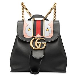 Gucci GG Marmont Sherry Line Chain Backpack Black