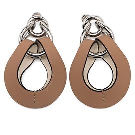 Pendientes Hermès Villevorte GM en Chai Beige Beige